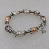 10-12mm natural baroque freshwater pearl bracelet free shipping