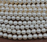 AA++ Lots 5 X Strands 8.5-9.5mm round white real pearl loose strings