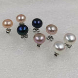 wholesale 100 pairs freshwater pearl earring 4mm 5mm 6mm 7mm 8mm 9mm 10mm s925