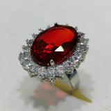 wholesale 50 pcs big facted Rhinestone crystal rings red and blue