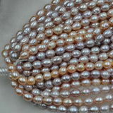 wholesale 6 strands 6-6.5*7-9mm freshwater rice pearl free shipping