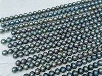 NEW AA wholesale 10strands 9mm black near round potato freshwater pearl strings