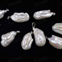 GORGEOUS high luster lots 10 PCS Big Baroque Natural real pearl pendants