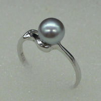 wholesale 10 pcs 6-6.5mm gray freshwater pearl mix style rings Free shipping