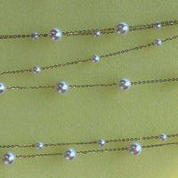 AAA 2lines G18K chain necklace white akoya pearl women's jewelry