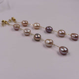 10mm Baroque freshwater pearl style dangle earring 12cm length style