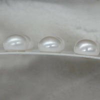 [ELEISPL] 10 pairs big button freshwater pearl half hole loose beads 12.5-13mm 14-14.5mm