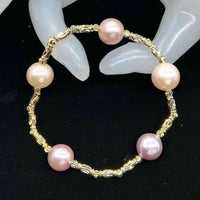 10 pcs 10-11mm near round Freshwater pearl wholesale bracelet elastic style