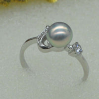 wholesale 10 pcs 6-6.5mm gray freshwater pearl mix style rings Free shipping