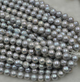 Free shipping wholesale 10.5-12mm gray Furrow Kasumi pearl strand 1 string