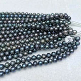 NEW AA wholesale 10strands 9mm black near round potato freshwater pearl strings