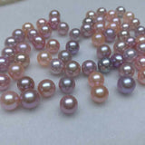 Gorgeous bright multicolors lots 7.5-8mm round real pearl wholesale