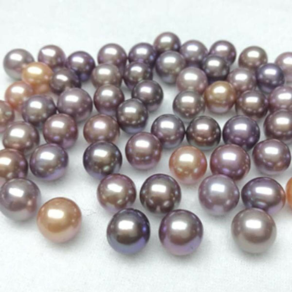 Gorgeous colors 12pcs 10mm 11mm round kasumi loose pearl half or undrilled