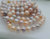 Wholesale 50 strand luster natural color 9*10mm FW pearl Elastic bracelets