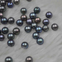 High quality 4-4.5mm round half drilled freshwater pearl lots #Q20272