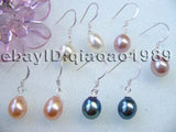 AAA 60 pairs freshwater pearl earring dangle silver Hook