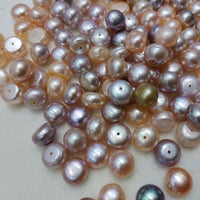 wholesale 10.5-11mm button freshwater pearl loose beads half hole