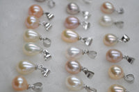 Lots 30 PCS drop pearls pendants mixed freshwater pearls 925 silver hook