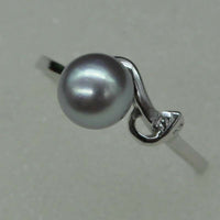 wholesale 10 pcs 6-6.5mm gray freshwater pearl mix style rings Free shipping