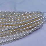 AAA++ Lots fine 6-7mm rice white freshwater pearl strings