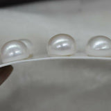 [ELEISPL] 10 pairs big button freshwater pearl half hole loose beads 12.5-13mm 14-14.5mm