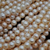 Wholesale 9-10mm natural color near potato Freshwater pearl strings 38cm