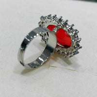 wholesale 50 pcs big facted Rhinestone crystal rings red and blue