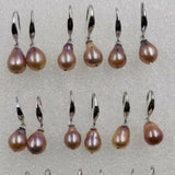 Baroque drop natural colour pearl dangle earring 8-9*11-12mm size