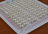 Stunning Wholesale 96 PCS (1card) white half drilled Freshwater Pearl