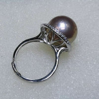 Gorgeous 13-14mm round Fw Pearl sterling silver ring various option