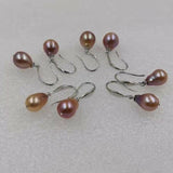 Baroque drop natural colour pearl dangle earring 8-9*11-12mm size