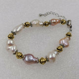 10-12mm natural baroque freshwater pearl bracelet free shipping