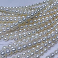 AAA++ Lots fine 6-7mm rice white freshwater pearl strings