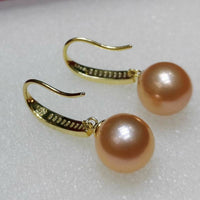 10-11mm round pink pearl earring for women sterloing silver FW pearls