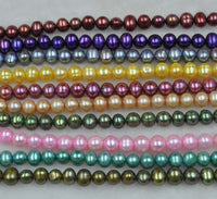 Wholesale 10 strands Multi-colors 6-7mm real freshwater pearl loose strings