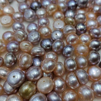 wholesale 10.5-11mm button freshwater pearl loose beads half hole