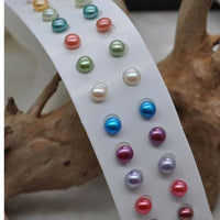 Gorgeous colors loose freshwater pearl button half drilled beads 5-6mm diy