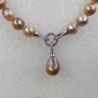 Gorgeous 11-12mm rainbow luster furrow Kasumi pearl pendant necklace