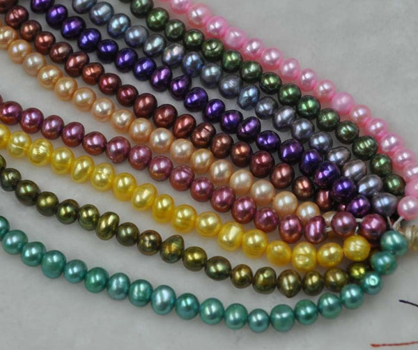 Wholesale 10 strands Multi-colors 6-7mm real freshwater pearl loose strings