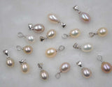 AAA Lots 16 PCS 7.5-8mm mixed drop FW pearl pendant S925