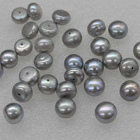 wholesale 8mm gray half hole freshwater pearl various option