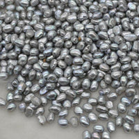 wholesale lots 6*7-9mm Baroque gray freshwater pearl loose beads