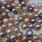 wholesale 10.5-11mm button freshwater pearl loose beads half hole