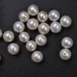 High quality 4-4.5mm round half drilled freshwater pearl lots #Q20272