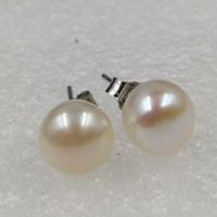 wholesale 100 pairs freshwater pearl earring 4mm 5mm 6mm 7mm 8mm 9mm 10mm s925