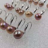 Baroque drop natural colour pearl dangle earring 8-9*11-12mm size