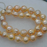 High luster natual furrow big Freshwater pearl strand 16" various option