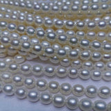 AAA++ Lots fine 6-7mm rice white freshwater pearl strings