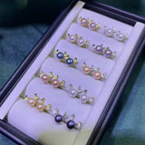 wholesale 12 pairs sterling silver studs earrings half round button freshwater pearl