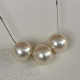 New Sterling silver  9.5-10mm Near Round FW Pearl Pendant Chain Necklace Ladies"s Jewelry